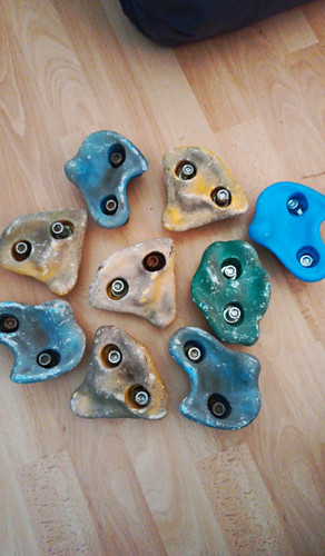 Klettergriffe set mehrfarbig - klettergriffe-set,