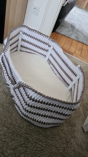 Moseskorb weiß beige - moseskorb, gr