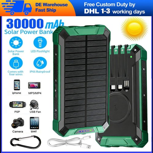 Solar powerbank 30000mah mit - powerbank,
