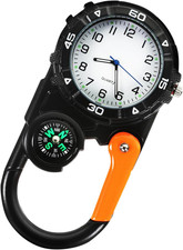 Carabiner Watch Luminous Clip on Quartz Watch Compass Taschenuhr Mit Karabiner,U