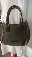 NEUwertig Tasche Handtasche LIEBESKIND Canvas Echtleder Khaki Bordeaux Bodycross