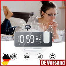 LED UKW Radiowecker mit Projektion Digital Dimmbar Tischuhr Alarm USB FM