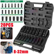 20tlg. Schlagschrauber Nüsse Sw 8-32 MM Kraft Steckschlüssel Nuss-Set 1/2 Zoll