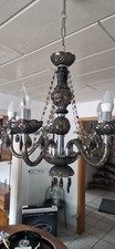 Schwarzer Kronleuchter Inkl. 5 Glühbirnen 2 davon Fackelnde... Teils abmontiert 