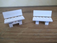 LEGO 2x Sitzbank Sitzbank weiß City - Jahrmarkt- Freizeitpark - Stadt - TOP