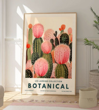 Botanischer Kaktus Druck, bunte Kakteen Kunst Poster, moderne Home Wandkunst Dekor