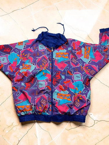 Vintage windbreaker bunt - l,