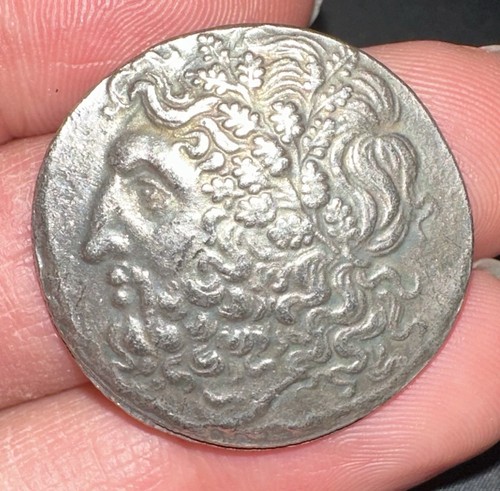 Antike griechische münze zeus - antike,