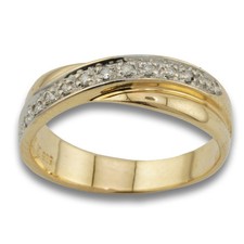 Bicolor Diamant Gold Ring 585