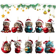 10 Stück Katze Weihnachtsbaum