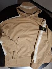 NWT Supreme + Stone Island Tan Side Stripe Hoodie Gr. LNeu. Ungetragen.