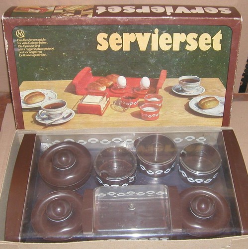 Ddr plastik servierset 70er - ddr,