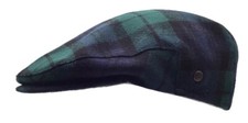 Schottenmütze grün kariert Gr.64 FLATCAP Merinowolle blackwatch