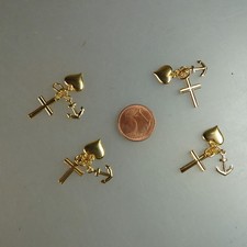 Alter Lagerbestand: 4 gleiche Anhänger Liebe Glaube Hoffnung (50830)