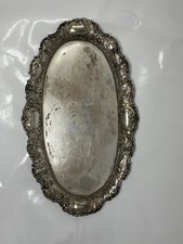 800 er Silber Tablett Platte Halbmond Punze Antik Jugenstil 19/20Jh.