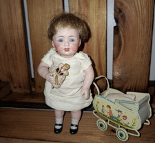 Sehr Seltene  Antike  Kleine  Kestner  ganz  Porzellan  Puppe  J.D.K. ca. 15 cm