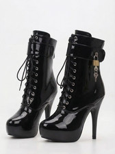 Schwarze schnürstiefeletten - schwarze,