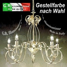 Pendelleuchte modern vintage Pendellampe 5 L. Lampe brüniert - Elfenbein TANITA