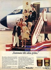 Tchibo Kaffee Reklame von 1965 Flughafen Hamburg Flugzeug Guatemala Werbung  ad