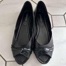 Lasocki Peeptoes offene Ballerinas Schwarz Gr. 39