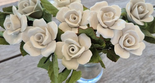 Fine bone china rose - bone,