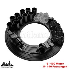 E14 Profi Bausatz Illu Lichterkette schwarz 5 m - 100 m Biergarten Weihnachten