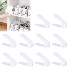 Robuste Schuhstapler in Weiß, 3-Stufen-Verstellung, 10 Stück für Ordnung