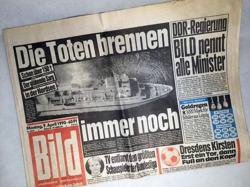 Bildzeitung vom 1990 ddr - vom, 09.04.1990