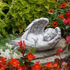 Engel Baby in Flügel Grabdeko
