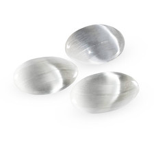 1-3x Natürliche Selenit Handschmeichler ca. 6,5x5cm Palm Energiestein Meditation