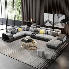 Ledersofa Sofa mit USB Couch