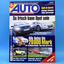AUTO Straßenverkehr 9 2001 A Opel Speedster Astra Cabrio Honda Civic VW Golf