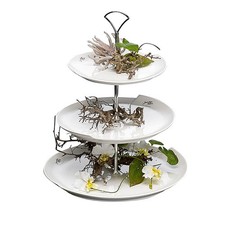 Sandra Rich 11011-39 Etagere mit 3 Ebenen, aus Porzellan, H38,5cm, weiß