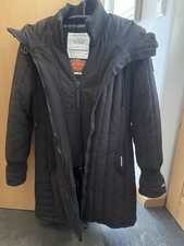 Khujo doppelter Steppmantel Wintermantel schwarz Gr. M 2-Wege Zipp Kapuze