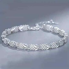 silbernes Armband mit Strass Steinchen Armschmuck Hochzeit Brautschmuck modern