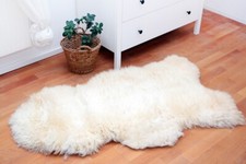 Echtes Lammfell Natur weich | Schaffell Teppich Baby Sitzauflage | Kuschelfell