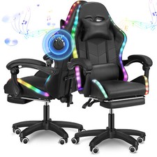 RGB Gaming Stuhl LED Leuchten und Lautsprechern Beleuchtung Gamer Sessel Zmkvfkg