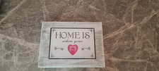 Shabby Deko Schild Holz Home