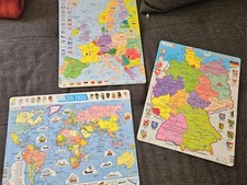 3 Puzzle Von LARSEN, Die Erde, Europa,  Deutschland, Vollständig