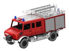 Mickon 10001 - MB Unimog U1300 LF 8 Feuerwehr Schlingmann - BAUSATZ - 1:87 H0