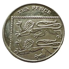 10 (TEN) PENCE Großbritannien 2014 - ELIZABETH II toller Glanz