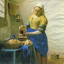 3 Servietten ~ Art, Milchfrau