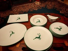 Gmundner Keramik Grüner Hirsch Speiseservice