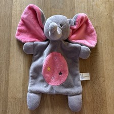 Nicotoy Schmusetuch Elefant Grau-Rosa 30° waschbar Neu 25x28cm top