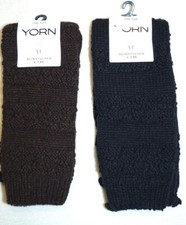 YORN  Strick Damen Stulpen Beinwarmer 2 Farben 30%Wolle  braun / schwarz  NEU