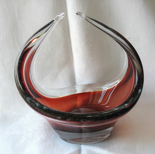 Murano henkelschale rot - murano,