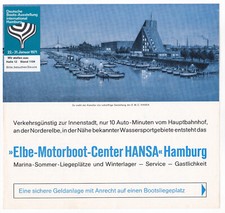 Elbe-Motorboot-Center HANSA Hamburg E.M.C. Geldanlage Prospekt wohl 1970