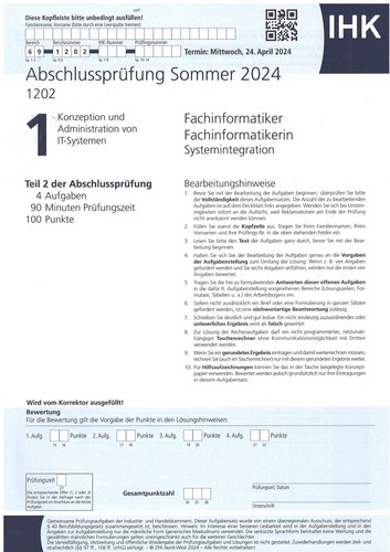 Original ihk prüfung - prüfung, sommer