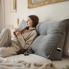 B-Ware Björn&Schiller Rückenkissen grau, 120 cm - Lesekissen für Bett und Sofa