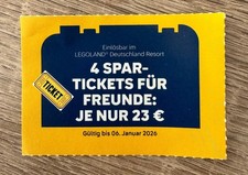 Legoland Sparticket 2025 - 4 Eintritte, je 23 - Code / Coupon / Gutschein